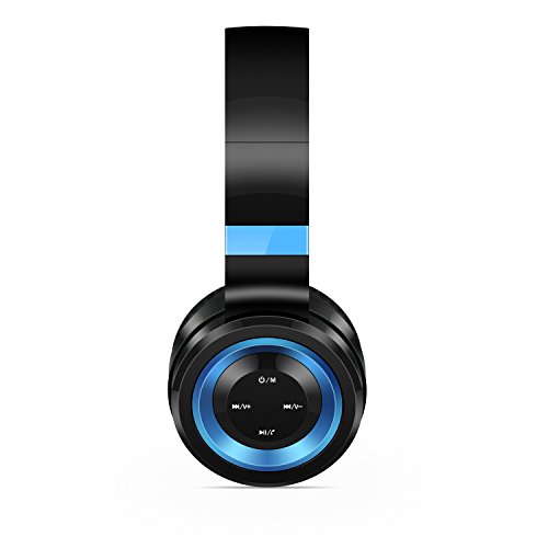 Wireless Headphones, Sound Intone P6 Stereo Bluetooth Headphones with Microphone Over-ear Foldable Portable Music Headsets for Cellphones Laptop Tablet TV Headphones (Black Blue)
