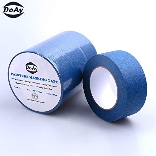 Blue Painters Tape 2 Inch, 3 Pack - Painting & Masking Tape - Easy and Clean Removal - Multi Surface Use - ISO 9001 Worldwide Quality - Leaves No Residue Behind - (60 Yards) (3 Rolls)