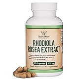 Rhodiola Rosea Supplement 500mg, 120 Vegan Capsules (Made and Tested in The USA, 3% Salidrosides, 1% Rosavins Extract) Natural Stress Level Support Pills by Double Wood Supplements