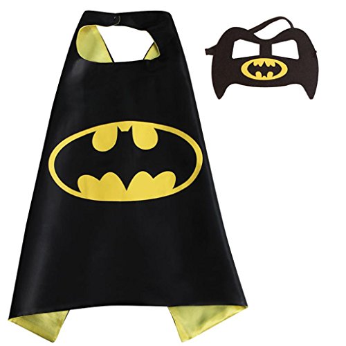 Athena DC Superheroes Dress Up - Batman Bat Logo Cape and Mask Gift Box Included