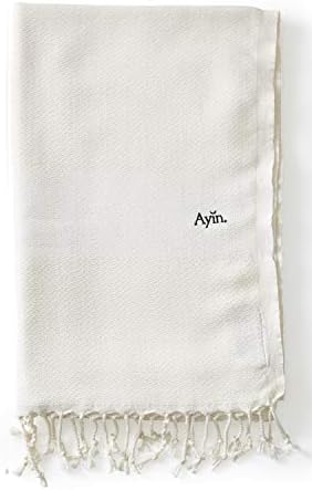 AYIN Genuine Turkish Towel, The Organic Aegean Beach Towel, Flatwoven, Undyed (39 x 70in / 100 x 180cm)