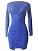 VOGRACE Womens Deep V Neck Ruched Slit Bodycon Bandage Clubwear Party Mini Dress