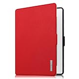 Fintie NOOK GlowLight Plus SlimShell Case - The Thinnest and Lightest Leather Cover for Barnes & Noble NOOK GlowLight Plus eReader 2015 Release Model# BNRV510 (NOT Fit Nook GlowLight 3 2017), Red