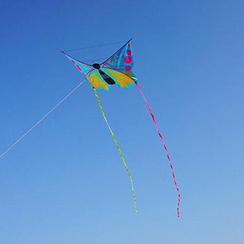 Besra Huge Colorful Butterfly Kite Single Line Easy To Fly Insect Nylon Kite With Handle & Strings (Butterfly) - Thumbnail 2