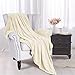 Exclusivo Mezcla Extra Large Fleece Throw Blanket for Couch, Sofa, 300GSM Super Soft and Warm Blankets, Ivory Throw All Season Use, Cozy, Plush, Lightweight, 50x70 Inches
