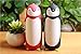 Penguin Glass Water Tumbler- Cute Water Bottle Double Walled Cup Flask Travel Mug for Kids, Students, 9.6oz, Black