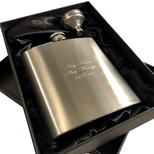 Best Man Gifts, 6oz Engraved Hip Flask, Customised, Personal Message, Engraved Stainless Steel, 6oz Hip Flask Best Man Gifts, Graduation Gifts, Groom Gifts, 21st, 30th, 40th, 50th, 60th, Birthday