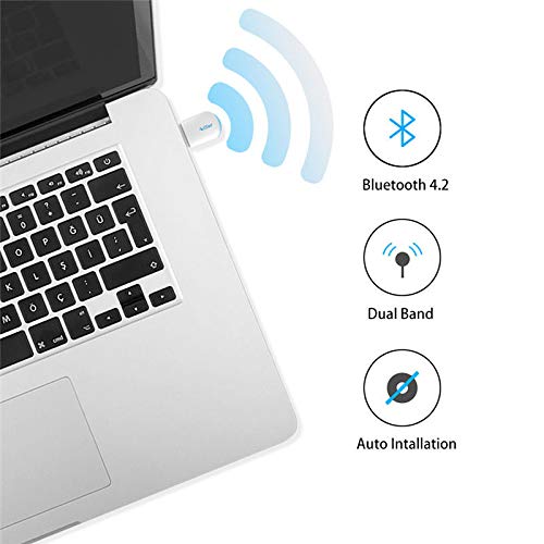 Feefine wireless USB WiFi Adapter, Dual Band 5G/2.5G Mini Wi-fi AC Wireless Network Card Dongle for Desktop Laptop PC Support Windows XP Vista/7/8/8.1/10 (USB WiFi 600Mbps)