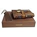 Leather Journal Gift Set with Antique Leather Bookmark + Pen, Handmade Writing Notebook 7x5 Inches Unlined Leather Bound Daily Notepad For Men For Women, Luxury Gift Box Diary for all ages