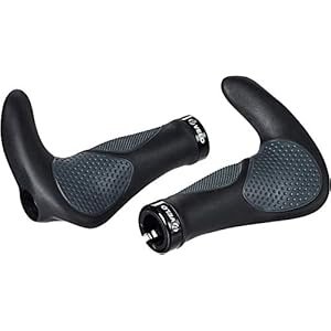 Ergogel D3 Bar Fietshandvaten, ergonomische vorm, gelschroefgreep, zwart/grijs