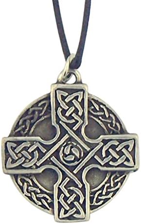 Celtic Trinity Cross 1 1/4 Inch Silver Tone Round Pendant