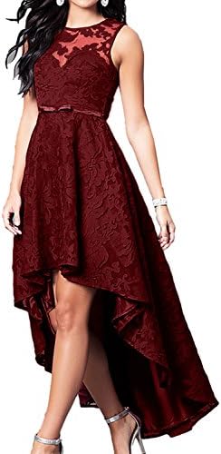 Vienna Bride 2017 Hi-Lo Prom Dress Evening Dress Prom Gown Homecoming Dress-14-Burgundy