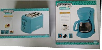 5 Cup Coffee Maker and 2 Slice Toaster (Teal/Turquoise)