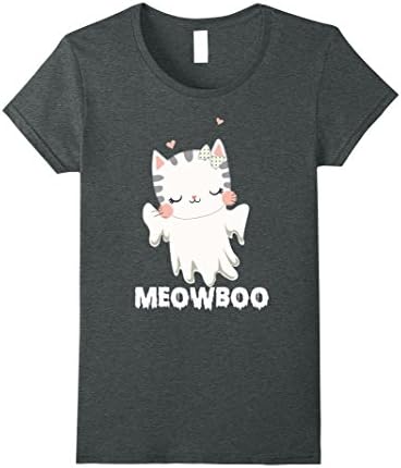 Womens Cat halloween shirt Boo Large Dark Heather
