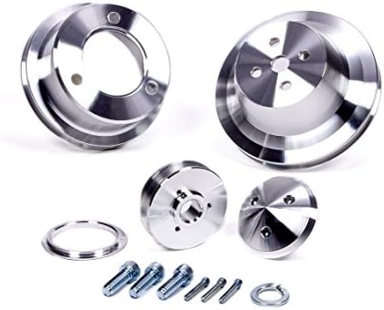 March Performance 1550 Pulleys - Ford V-belt PulleysFord 65-69 289-302-351 Windsor Passenger Vars V-belt Pulleyscrank pully 1v water pump pulley 1valternator pulley with nose cover 1v