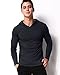 PODOM Men's Long Sleeve T Shirt Hoodies Lightweight Pullover Thin Tee Shirts Cotton V Neck Tops Dark Grey L