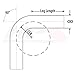 HPS AT90-125-CLR-2 6061 T6 Aluminum Elbow Pipe Tubing, 16 Gauge, 90 Degree Bend, 1.25