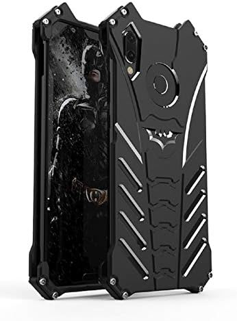 Funit Huawei P20 Lite Metal Bumper Case Batman Styple Aluminum Alloy Frame Military Grade Drop Protection Shockproof Armor Shell Kickstand Heavy Duty Protective Cover Huawei P20 Lite (Black)