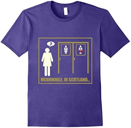 Mens Funny Scottish Kilt T-Shirt - Meanwhile In Scotland Large Purple