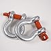 Rugged Ridge | D-Ring Shackle Kit, 3/4 inch, Silver with Red pin, Steel, Pair | 11235.01