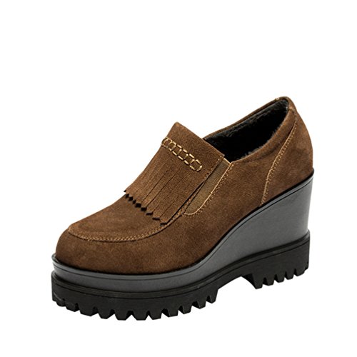 FreeRun Women's New Style Spring & Autumn Waterproof Platform Ankle Shoes(6 B(M)US,tan)