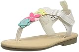 carter's Girls' Nala T-Strap Fashion Sandal, White, 4 M US Toddler