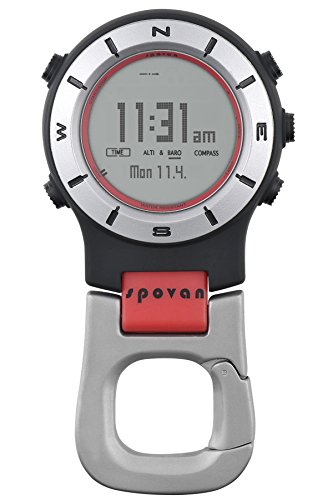 Spovan Altimeter Barometer Compass LED Sports Digital Clip Pocket Watch