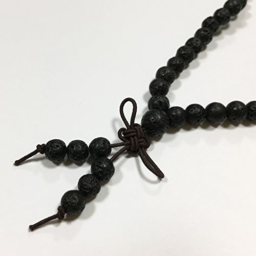 MILAKOO 8mm Natural Lava Rock Stone 108 Buddhist Prayer Beads Tibetan Mala Bracelet Necklace...