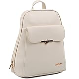 Copi Women's Simple Modern Design Deluxe fashion Small Backpacks Ivory