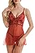 Lovesfay Sexy Babydoll Lingerie for Women Lace Sleepwear Sheer Lingerie