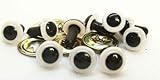 Sassy Bears 12mm White Safety Eyes for Bear, Doll, Puppet, Plush Animal and Craft - 10 Pairs
