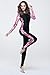 Micosuza Long Sleeves One Piece Swimsuit for Women Pink
