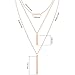 CEALXHENY 3PCS Gold Chain Necklaces for Women Bohemia Layered Bar Pendant Necklaces Set Y Necklaces for Summer Beach Vacation (B Gold)