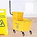 Goplus Commercial Mop Bucket Side Press Wringer Cleaning Caddy with 35 Quart Larger Capacity, Yellow