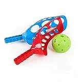 Enshey Fun-Air Scoop Ball Scoop and Ball Toss Set Toss Catch Game Trackball Sport Trac Ball Lacrosse Racket Game Plastic Lacrosse Activities, Improve Hand Eye Coordination for Lawn, Camping & Beach