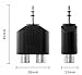 Gold Plated 3.5mm Male Stereo to 2 RCA Female Y Splitter Adapter Plug Converter (2-Pack)