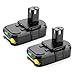 Powilling 2Pack 2500mAh Ryobi 18V Lithium Battery Pack Replacement for Ryobi 18-Volt ONE+ P104 P105 P102 P103 P107 Cordless Tools Battery primary
