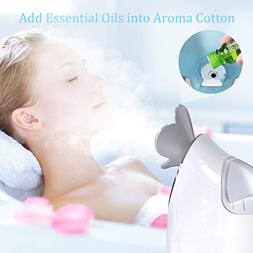 Ovonni Facial Steamer Nano Ionic Hot Mist Personal Home Sauna SPA Moisturizing Face Sprayer, Professional Face Steam Machine for Acne Skin Unclog Pores, White - Thumbnail 3