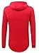 Lende Hipster Hip Hop Classic Pullover Long Hoodie Sweatshirts Jacket for Men ,Red ,Small
