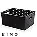 BINO Woven Plastic Storage Basket, Large – 2 PACK (Black)