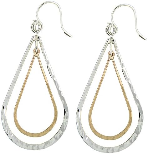 Two-Tone Teardrop Earrings - Sterling Silver and 12k Gold-Filled by Lionne Designs