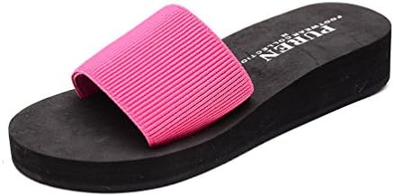 TrueYou Women's Strap Platform Wedge Slippers Rose Red 8 B(M) US