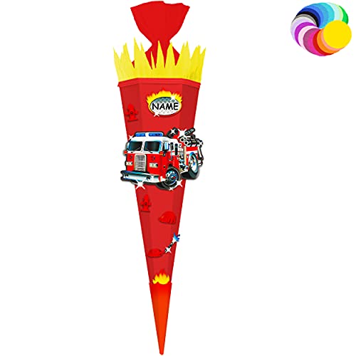 alles-meine.de GmbH Bastelset - Schultüte Farbe & Größe wählbar 70/85 / 100 cm - Feuerwehr Bastelschultüte - Zuckertüte… – Bild 6