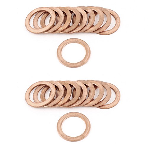 uxcell 20PCS 20mm Inner Dia 28mm OD Copper Flat Washer Gasket Spacer Fastener