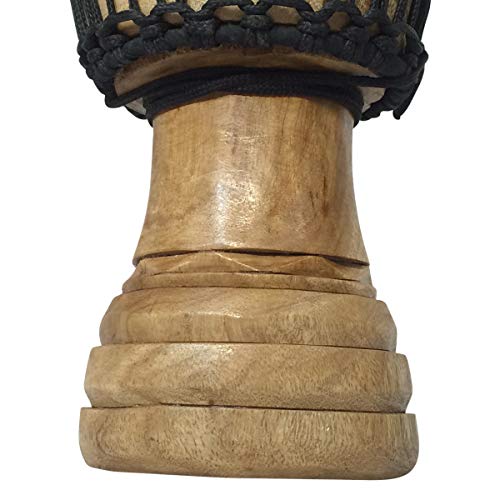 Hand-carved African Djembe Drum - Solid Wood, Goat Skin - Made in Ghana - 8x16