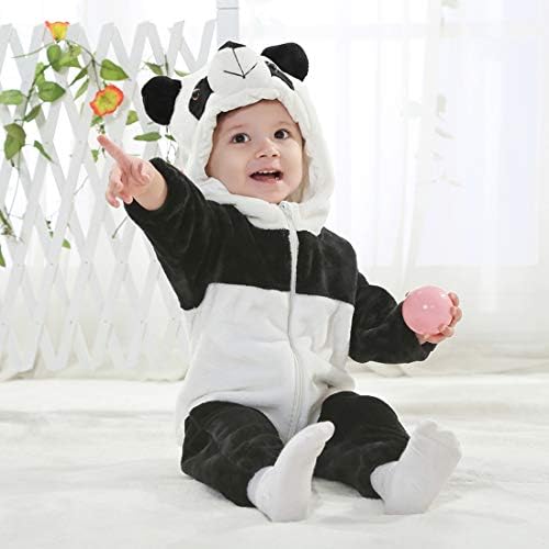 Pauboli Panda Costume Baby Hooded Onesie Infant Flannel One Piece Outfit Winter Footies Rompers Rompers