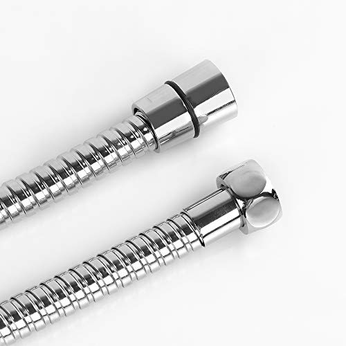 Ostrichy Shower Hose Extra Long, Stainless Steel Chrome Shower Hose Replacement for Hand Held Shower Head, 79 inch Shower Head Hose Extra Long, Shower Head Hose with Brass Fittings - Thumbnail 3