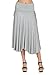 Womens Fold Over Waistband Comfy Midi Skirts with Side Pockets