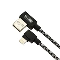 Micord 90-degree Braided USB Cable,3FT USB Data Sync Charge Cable Compatible with Phone X/8/8Plus/7/7 Plus/6S/6 (Black)