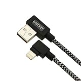 Micord 90-degree Braided Lightning to USB Cable, 3.3FT Apple USB Data Sync Charge Cable for iPhone 7/7 Plus, iPhone 6S/6, iPhone 5/5S/5C (Black)